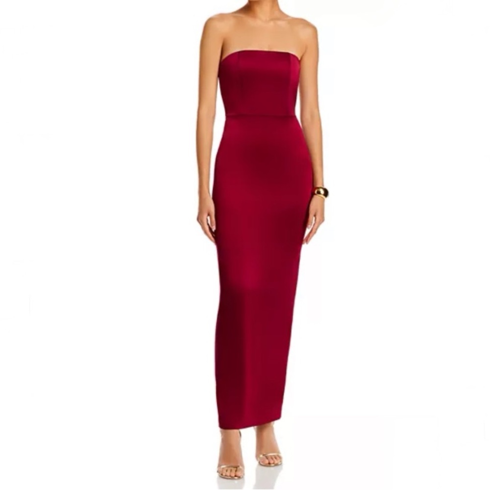 New Alice and Olivia Doreen Strapless Maxi Dress Size 0 (Bordeaux)